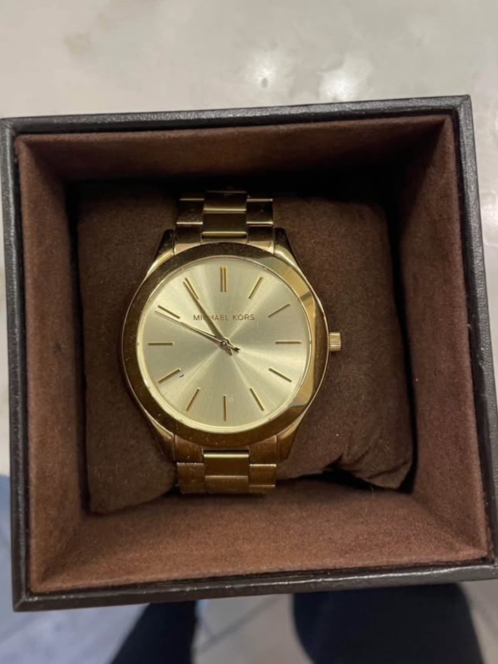 Michael Kors Gold-Tone Oversized Boyfriend Watch